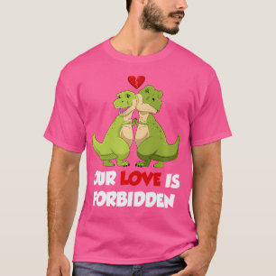 Onze liefde is verboden grappig paar Shirt t rex d