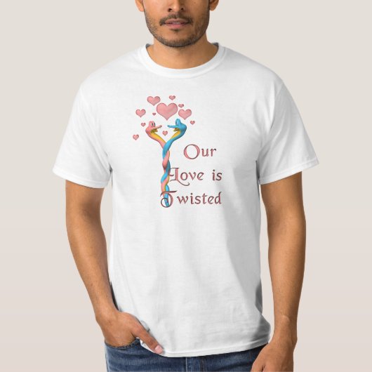 Onze liefde is verdraaid t-shirt (Voorkant)