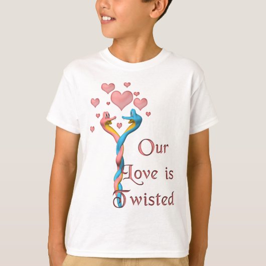 Onze liefde is verdraaid t-shirt (Voorkant)