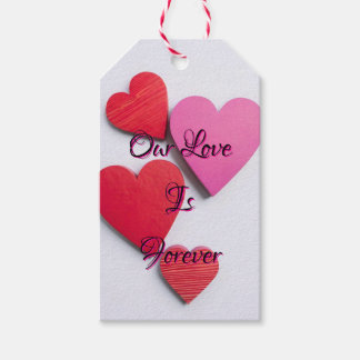 Onze liefde is voor altijd - harten cadeaulabel