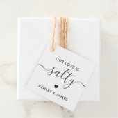 Onze liefde is zoute bruiloft gunst Labels (In situ)