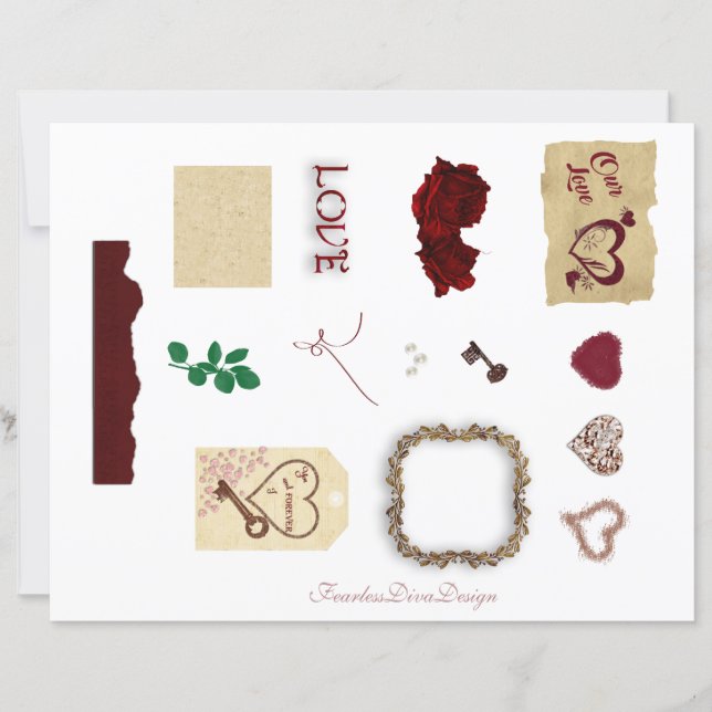 Onze liefde junk journal versieringen (Voorkant)