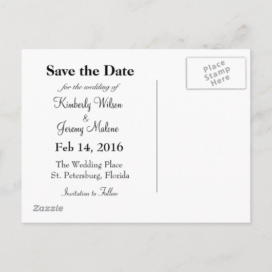 Onze Liefde Romantisch Save the Date Aankondigingskaart (Achterkant)