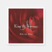 Onze liefde romantische bruiloft gepersonaliseerd servetten (Voorkant)