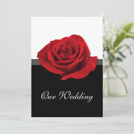 Onze Liefde Roos ~ bruiloft uitnodigingen (Staand voorkant)