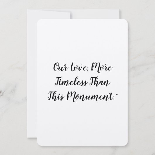 Onze liefde, tijdloos dan dit monument." (Achterkant)