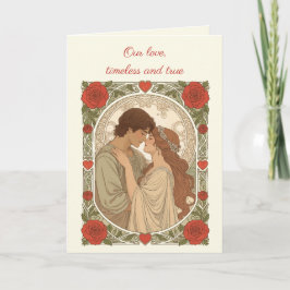 Onze Liefde Tijdloos En Echte Romantische Illustra Kaart