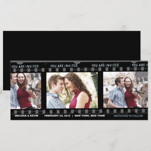 Onze liefdesfilm - Uitnodiging (Voorkant / Achterkant)