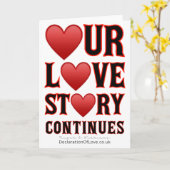 Onze liefdesgeschiedenis gaat verder kaart (Gele Bloem)