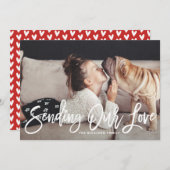 Onze liefdeshand gebeletterde Valentijnsdag II stu Feestdagenkaart (Voorkant / Achterkant)