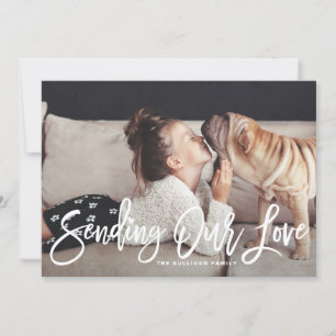 Onze liefdeshand gebeletterde Valentijnsdag II stu Feestdagenkaart