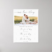 Onze liefdesverhaal tijdlijn Weddenschap Decor Kee Canvas Afdruk (Voorkant)