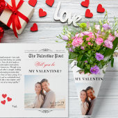 Onze liefdesverhaal Valentijnsdag krant Red Hearts Inpakpapier Vel
