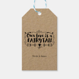 ONZE LIEFT IS EEN VEILIGE TALE Custom Weddenschap Cadeaulabel