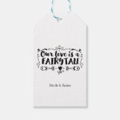 ONZE LIEFT IS EEN VEILIGE TALE Custom Weddenschap Cadeaulabel (Voorkant)