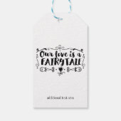 ONZE LIEFT IS EEN VEILIGE TALE Custom Weddenschap Cadeaulabel (Achterkant)