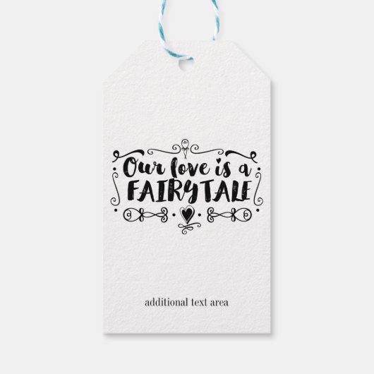 ONZE LIEFT IS EEN VEILIGE TALE Custom Weddenschap Cadeaulabel (Achterkant)