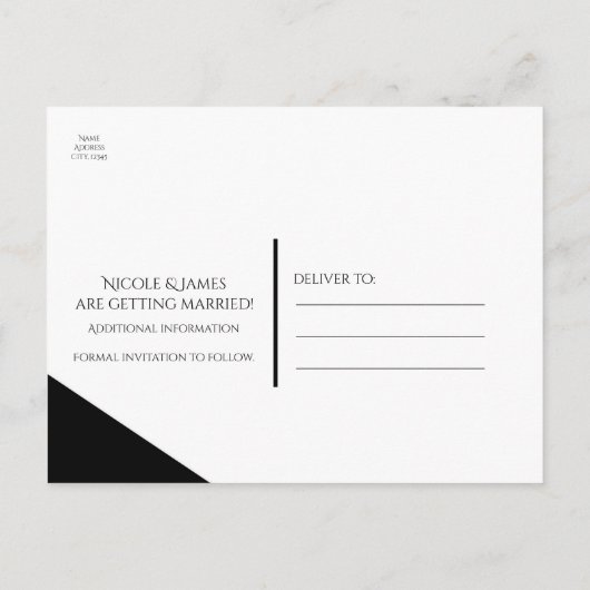 ONZE LIEFT IS EEN VRIJE TALE Weddenschap Save the  Aankondigingskaart (Achterkant)