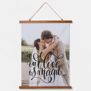 ONZE LIEFT IS MAGIC Wedding Couple Foto Stijlvol Hangend Wandkleed
