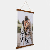 ONZE LIEFT IS MAGIC Wedding Couple Foto Stijlvol Hangend Wandkleed (Gebogen)