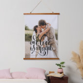 ONZE LIEFT IS MAGIC Wedding Couple Foto Stijlvol Hangend Wandkleed (Slaapkamer)
