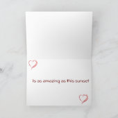**ONZE LIEFT IS ZO VERBAZEND ALS DEZE SUNSET** FEESTDAGEN KAART (Binnen)