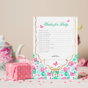 Onze lieve baby shower-wensen voor baby spel kaart