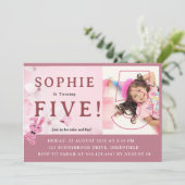 Onze lieve Bunny Prinses wordt 5! Uitnodiging voor (Staand voorkant)