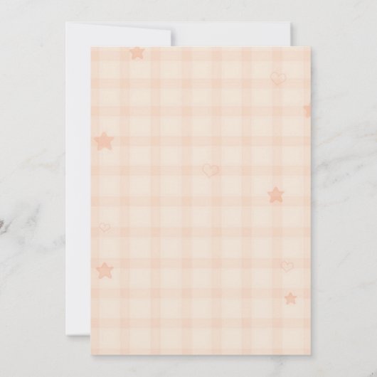 Onze lieve kleine perzik wordt één verjaardag kaart (Achterkant)