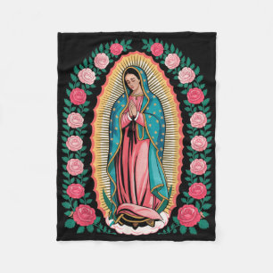 Onze Lieve Vrouw De Guadalupe Sant Maria Achterkan Fleece Deken