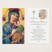 Onze Lieve Vrouw Eeuwige Hulp Verlies Gebed Sympat Visitekaartjes (Voorkant /achterkant)