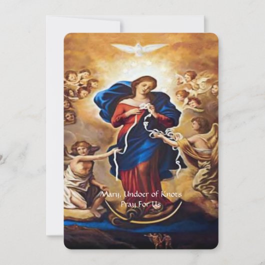 Onze-Lieve-Vrouw onder de knopen van het gebed Feestdagenkaart (Voorkant)