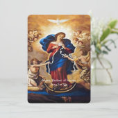 Onze-Lieve-Vrouw onder de knopen van het gebed Feestdagenkaart (Staand voorkant)