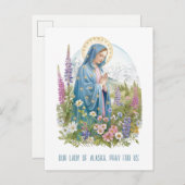 Onze-Lieve-Vrouw van Alaska Bergen Fireweed Religi Briefkaart (Voorkant / Achterkant)