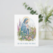 Onze-Lieve-Vrouw van Alaska Bergen Fireweed Religi Briefkaart (Staand voorkant)