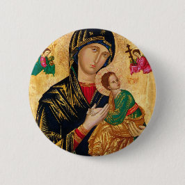 Onze Lieve Vrouw van Altijdduidende Hulp Icoon Maa Ronde Button 5,7 Cm