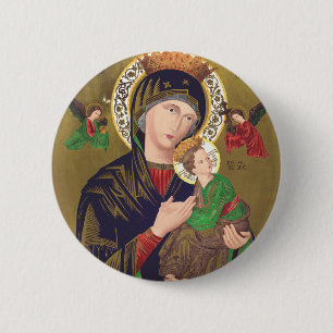 Onze-Lieve-Vrouw van Altijddurende Bijstand Ronde Button 5,7 Cm