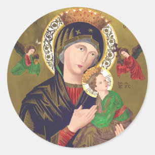 Onze-Lieve-Vrouw van Altijddurende Bijstand Ronde Sticker