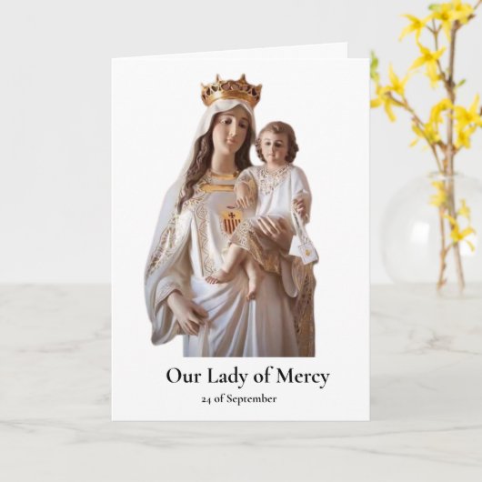 Onze-Lieve-Vrouw van Barmhartigheidskaart Kaart (Gele Bloem)