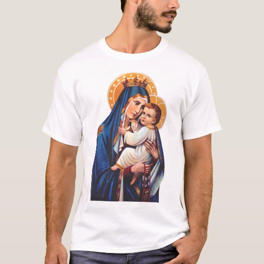 Onze-Lieve-Vrouw van Berg Carmel-devotiekunst T-shirt (Voorkant)