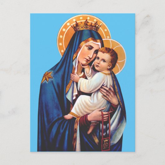 Onze-Lieve-Vrouw van Berg Carmel Devotionele Kunst Briefkaart (Voorkant)