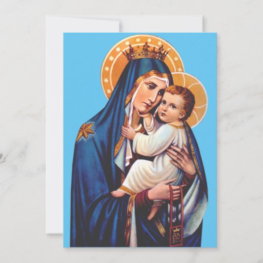 Onze-Lieve-Vrouw van Berg Carmel Devotionele Kunst Feestdagenkaart (Voorkant)