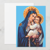 Onze-Lieve-Vrouw van Berg Carmel Devotionele Kunst Feestdagenkaart (Voorkant / Achterkant)