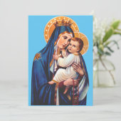 Onze-Lieve-Vrouw van Berg Carmel Devotionele Kunst Feestdagenkaart (Staand voorkant)