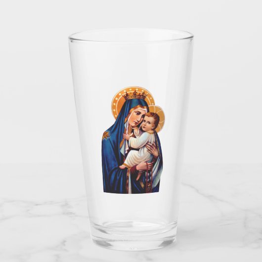 Onze-Lieve-Vrouw van Berg Carmel Devotionele Kunst Glas (Voorkant)