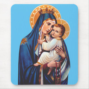 Onze-Lieve-Vrouw van Berg Carmel Devotionele Kunst Muismat