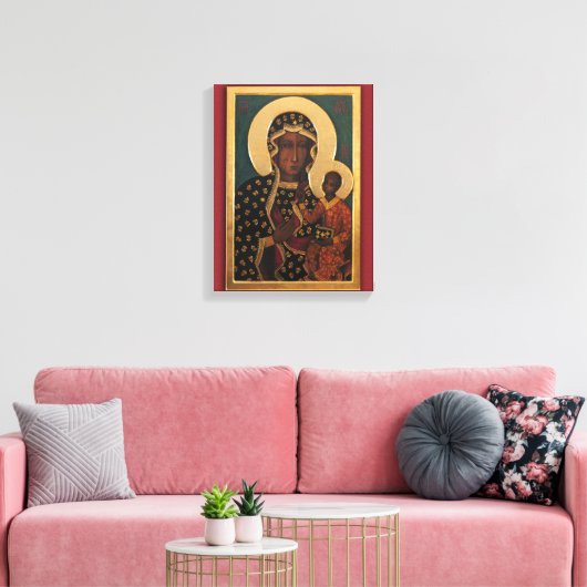 Onze Lieve Vrouw van Częstochowa Devotional Afbeel Canvas Afdruk (Insitu (Woonkamer))