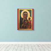 Onze Lieve Vrouw van Częstochowa Devotional Afbeel Canvas Afdruk (Insitu (Houten vloer))
