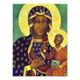 Onze Lieve Vrouw van Częstochowa Zwarte Madonna-ic Foto Afdruk