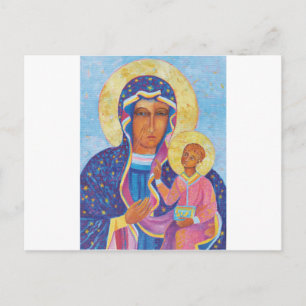 Onze-Lieve-Vrouw van Czestochowa Zwarte Madonna Po Briefkaart